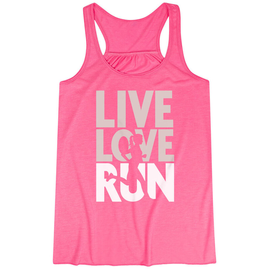 Flowy Racerback Tank Top - Live Love Run Silhouette