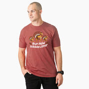 Running Short Sleeve T-Shirt - Run Now Gobble Later Turkey Trot