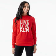 Running Raglan Crew Neck Pullover - Live Love Run Silhouette