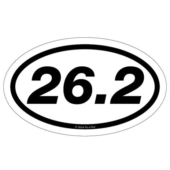 26.2 Marathon Car Magnet - White