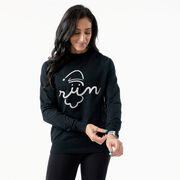Running Raglan Crew Neck Pullover - Santa Run Face