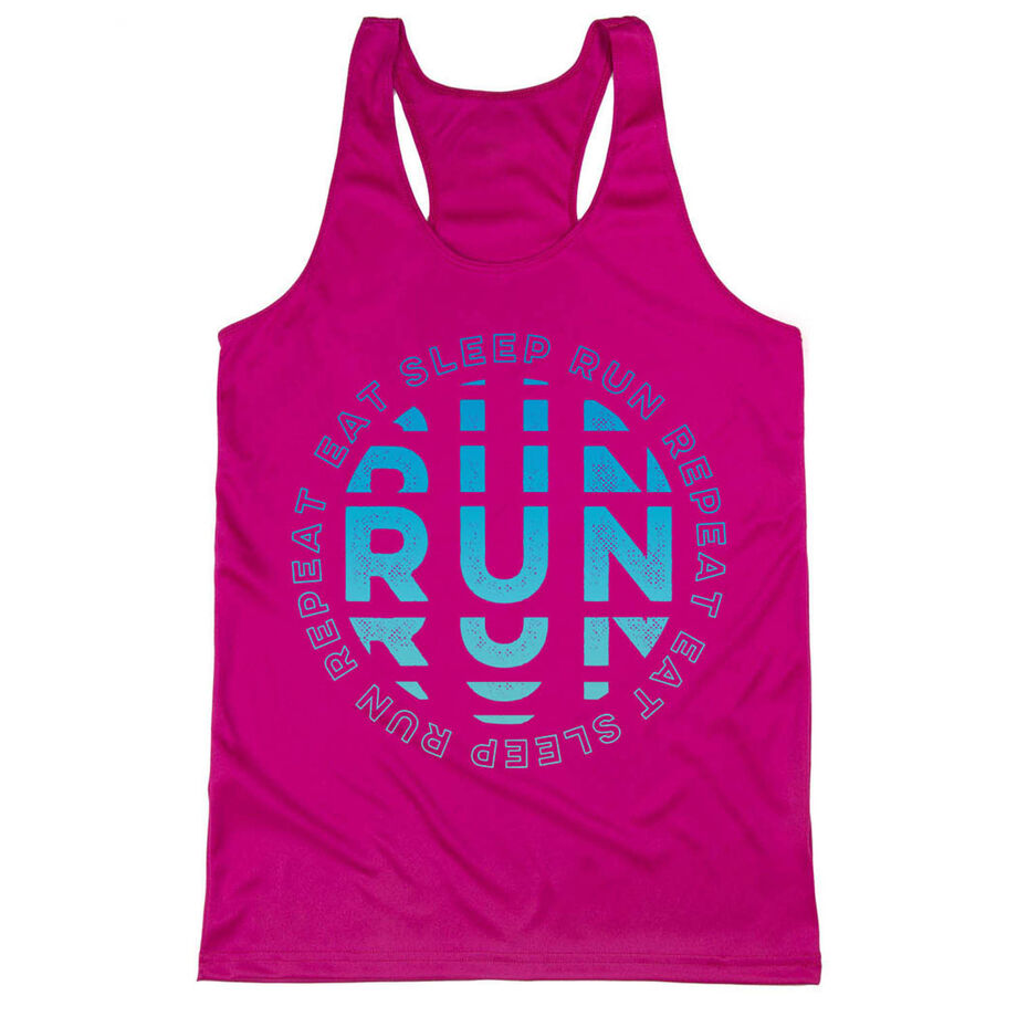 Women's Racerback Performance Tank Top - Eat Sleep Run Repeat