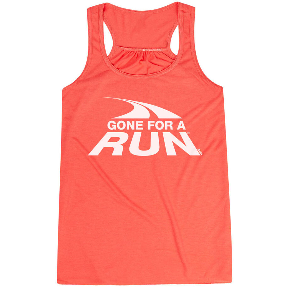 Flowy Racerback Tank Top - Gone For a Run White Logo