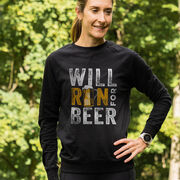 Running Raglan Crew Neck Pullover - Will Run For Beer