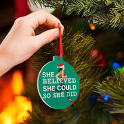 Running Round Ceramic Ornament - She Believed She Could So She Did Santa Runner