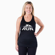 Women's Racerback Performance Tank Top - Gone For a Run&reg; White Logo