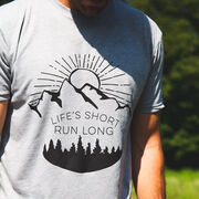 Running Short Sleeve T-Shirt - Life's Short Run Long (Mountains)