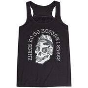 Flowy Racerback Tank Top - Miles To Go Before I Sleep - Skull