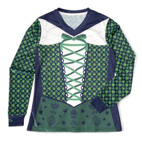 Women's Running Long Sleeve Performance Tee - Leprechaun