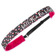 Athletic Juliband Non-Slip Headband - Will Run For Wine