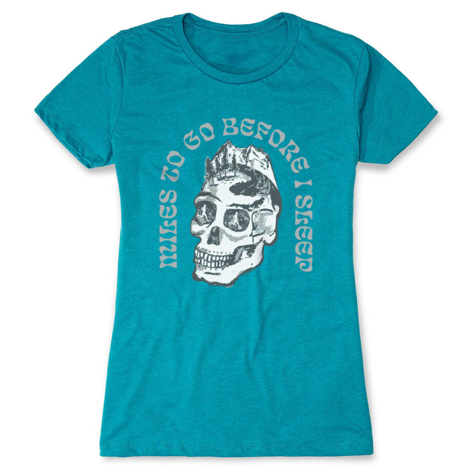 Women's Everyday Runners Tee - Miles To Go Before I Sleep - Skull