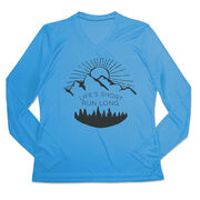 Women's Long Sleeve Tech Tee - Life's Short Run Long (Mountains)