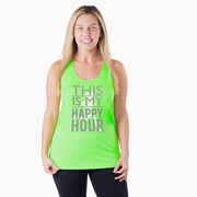 Women's Racerback Performance Tank Top - This Is My Happy Hour