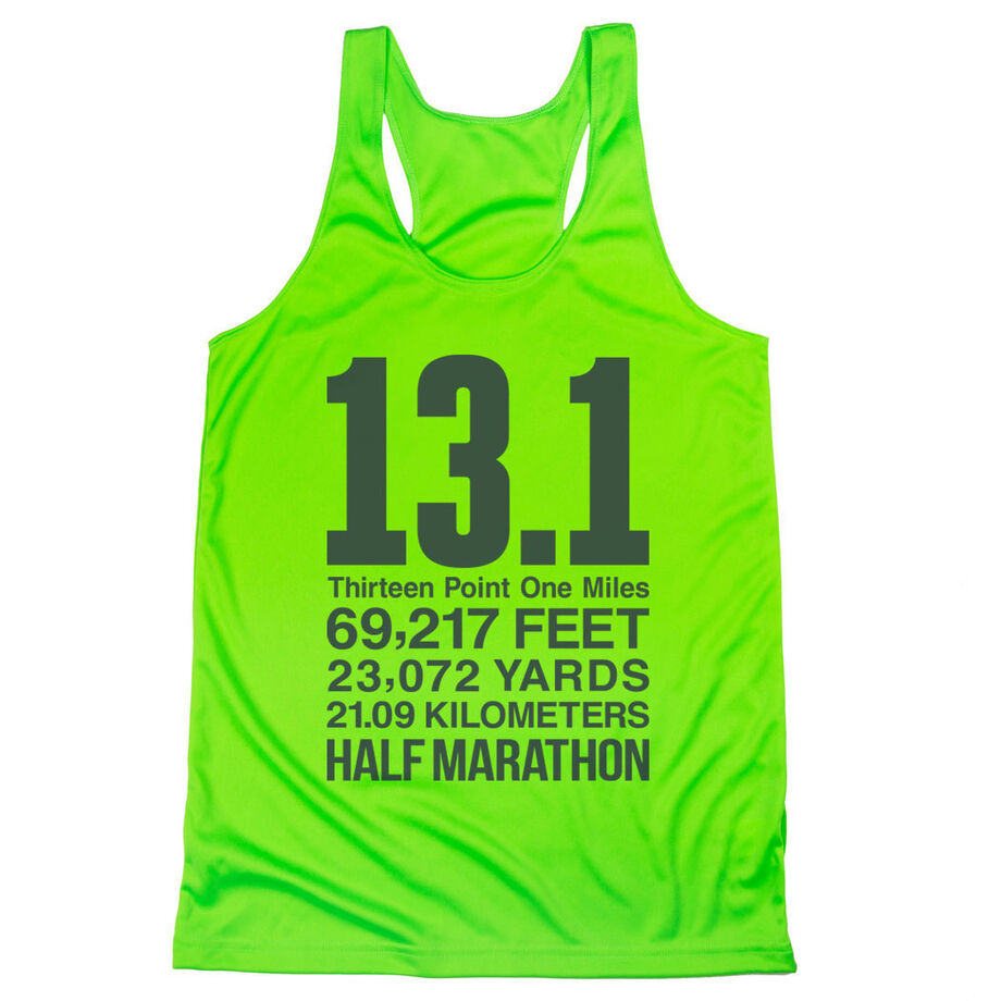 Women's Racerback Performance Tank Top - 13.1 Math Miles