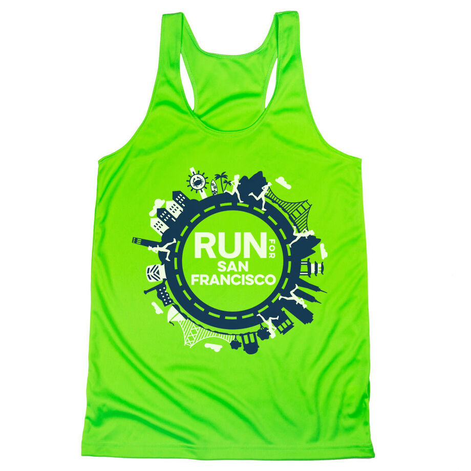 Women's Racerback Performance Tank Top - Run for San Francisco