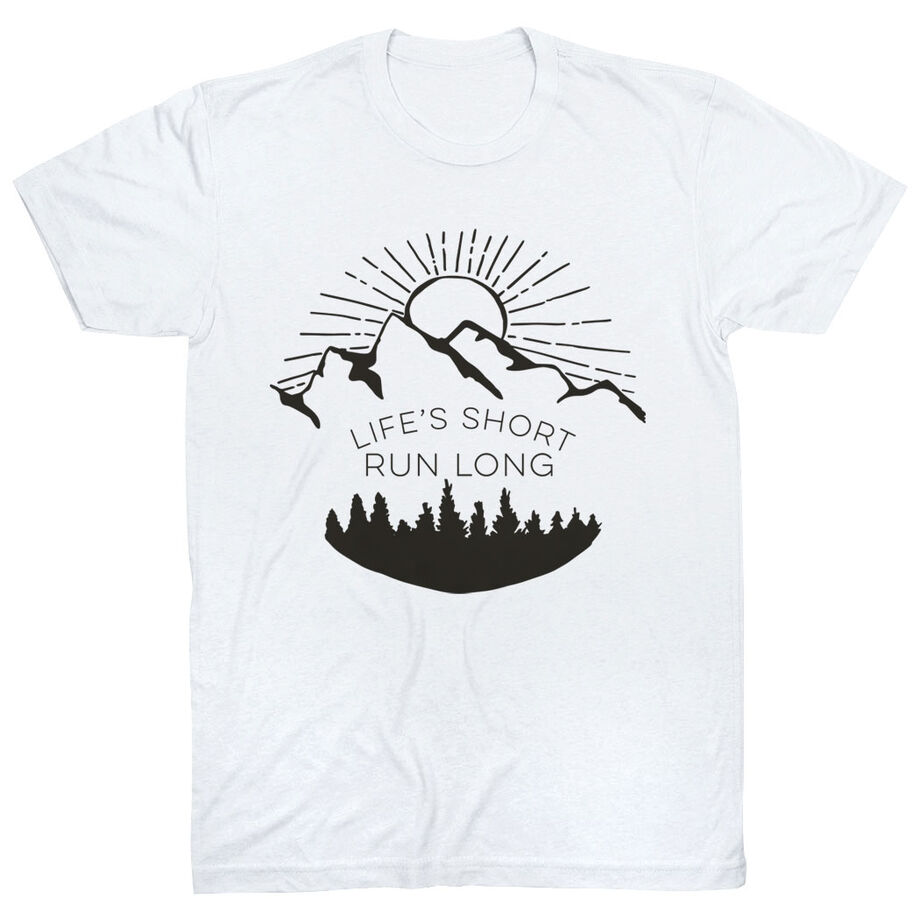 Running Short Sleeve T-Shirt - Life's Short Run Long (Mountains)