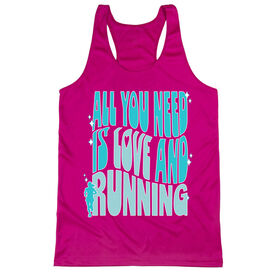 Women's Racerback Performance Tank Top - All You Need is Love and Running