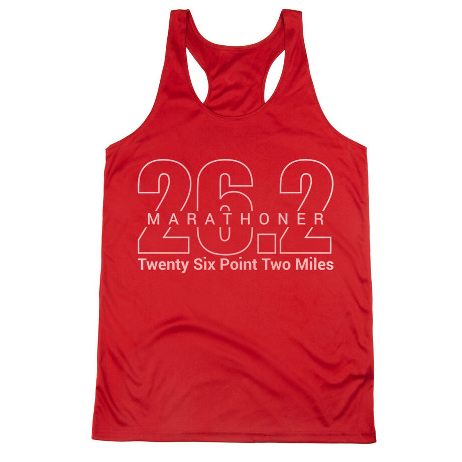 Women's Racerback Performance Tank Top - Marathoner 26.2 Miles 