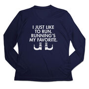 Women's Long Sleeve Tech Tee - Running's My Favorite (Simple)