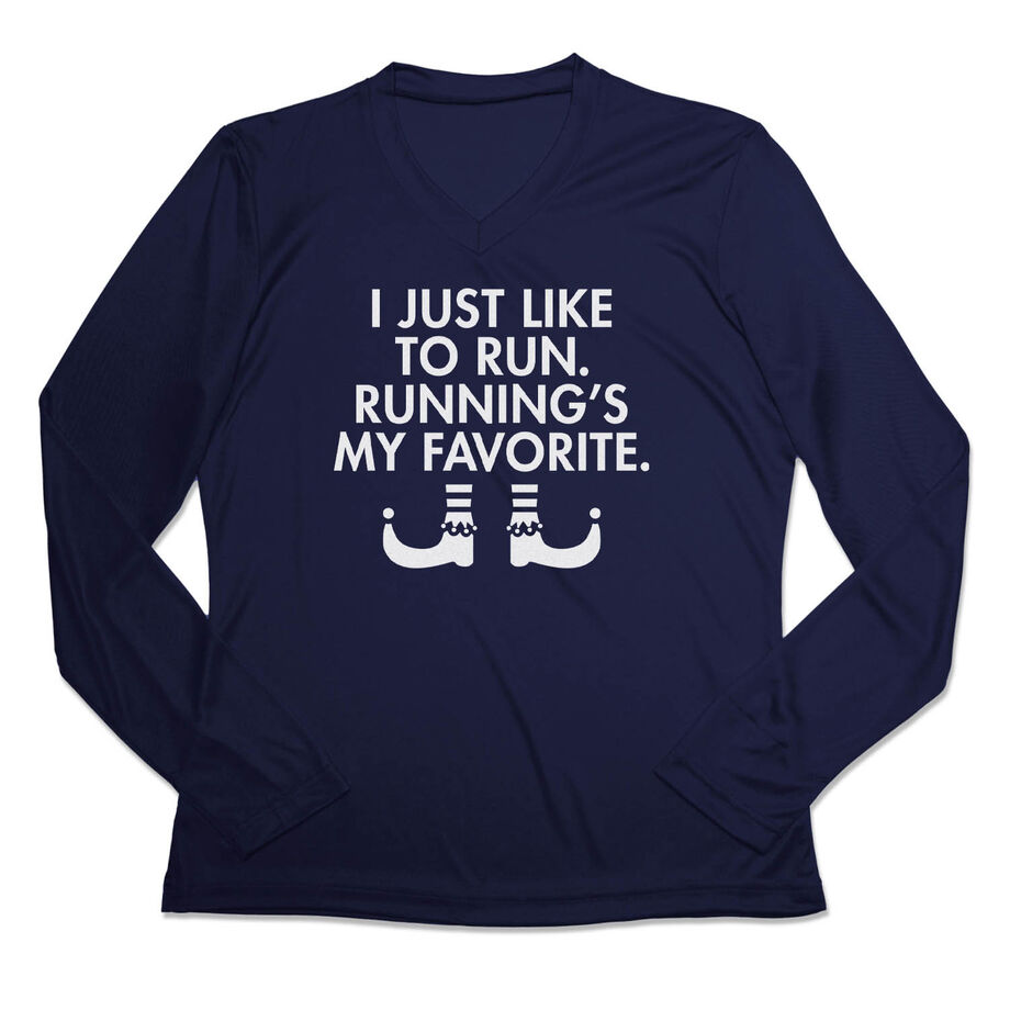 Women's Long Sleeve Tech Tee - Running's My Favorite (Simple)