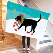Running Premium Blanket - Rex The Running Dog With Christmas