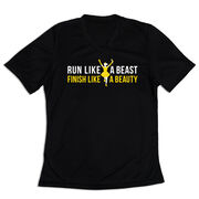 Women's Short Sleeve Tech Tee - Run Like a Beast Finish Like a Beauty