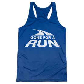 Women's Racerback Performance Tank Top - Gone For a Run&reg; White Logo