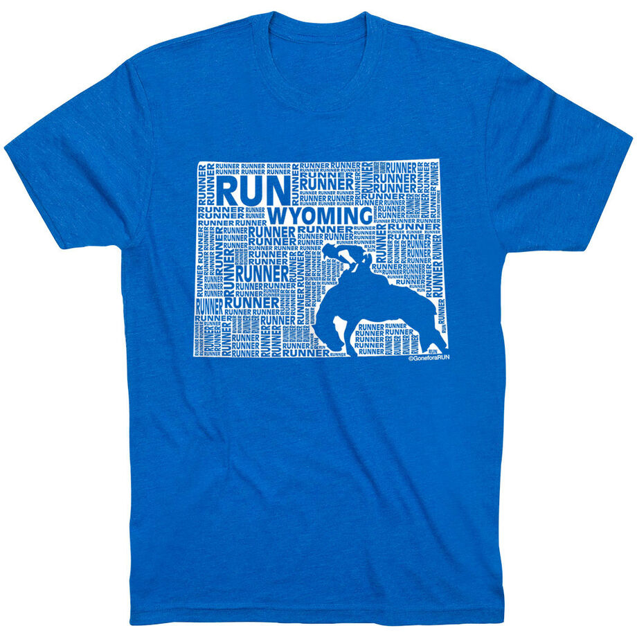 Running Short Sleeve T-Shirt - Wyoming State Runner 