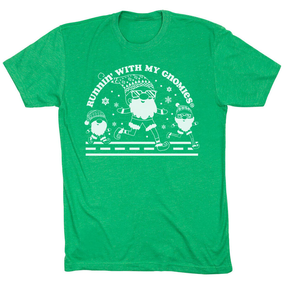 Running Short Sleeve T-Shirt - Runnin' With My Gnomies® - Christmas 2023