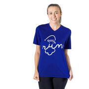 Women's Short Sleeve Tech Tee - Santa Run Face