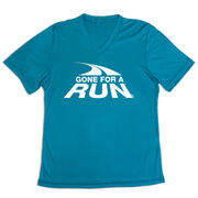 Women's Short Sleeve Tech Tee - Gone For a Run White Logo
