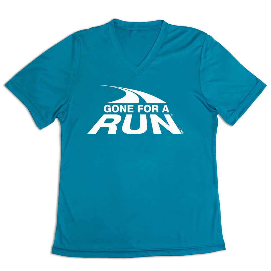 Women's Short Sleeve Tech Tee - Gone For a Run White Logo