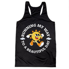 Women's Racerback Performance Tank Top - Running My Way to a Beautiful Day