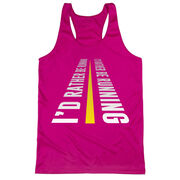 Women's Racerback Performance Tank Top - I'd Rather Be Running