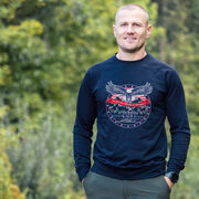 Running Raglan Crew Neck Sweatshirt - We Run Free Because Of The Brave