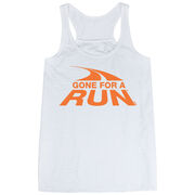 Flowy Racerback Tank Top - Gone For a Run Logo (Orange)