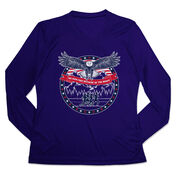 Women's Long Sleeve Tech Tee - We Run Free Because Of The Brave