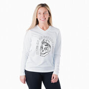 Women's Long Sleeve Tech Tee - Miles To Go Before I Sleep - Skull