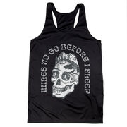 Women's Racerback Performance Tank Top - Miles To Go Before I Sleep - Skull