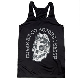 Women's Racerback Performance Tank Top - Miles To Go Before I Sleep - Skull