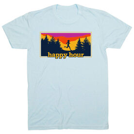 Running Short Sleeve T-Shirt - Happy Hour [Adult Large/Light Blue] - SS