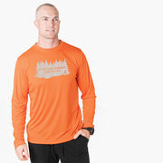 Men's Running Long Sleeve Performance Tee - Into the Forest I Must Go Running