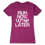 Women's Everyday Runners Tee Run Now Wine Later (Bold)