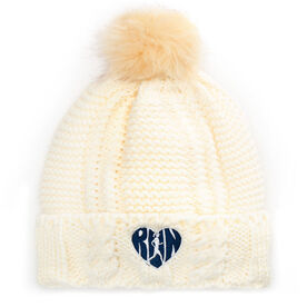 Running Embroidered Pom Pom Knit Hat - Love the Run