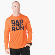 Men's Running Long Sleeve Performance Tee - Dad Needs A Run