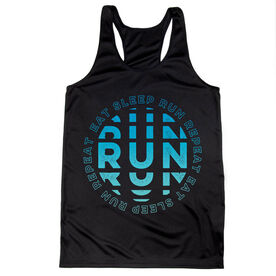 Women's Racerback Performance Tank Top - Eat Sleep Run Repeat