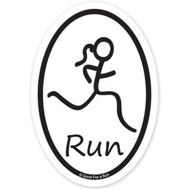 Run Girl Decal (Black/White)