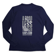 Women's Long Sleeve Tech Tee - A Road Less Traveled - Marathoner