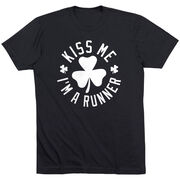 Running Short Sleeve T-Shirt - Kiss Me I am a Runner Shamrock