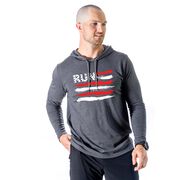Men's Running Lightweight Hoodie - Run For The Red White and Blue